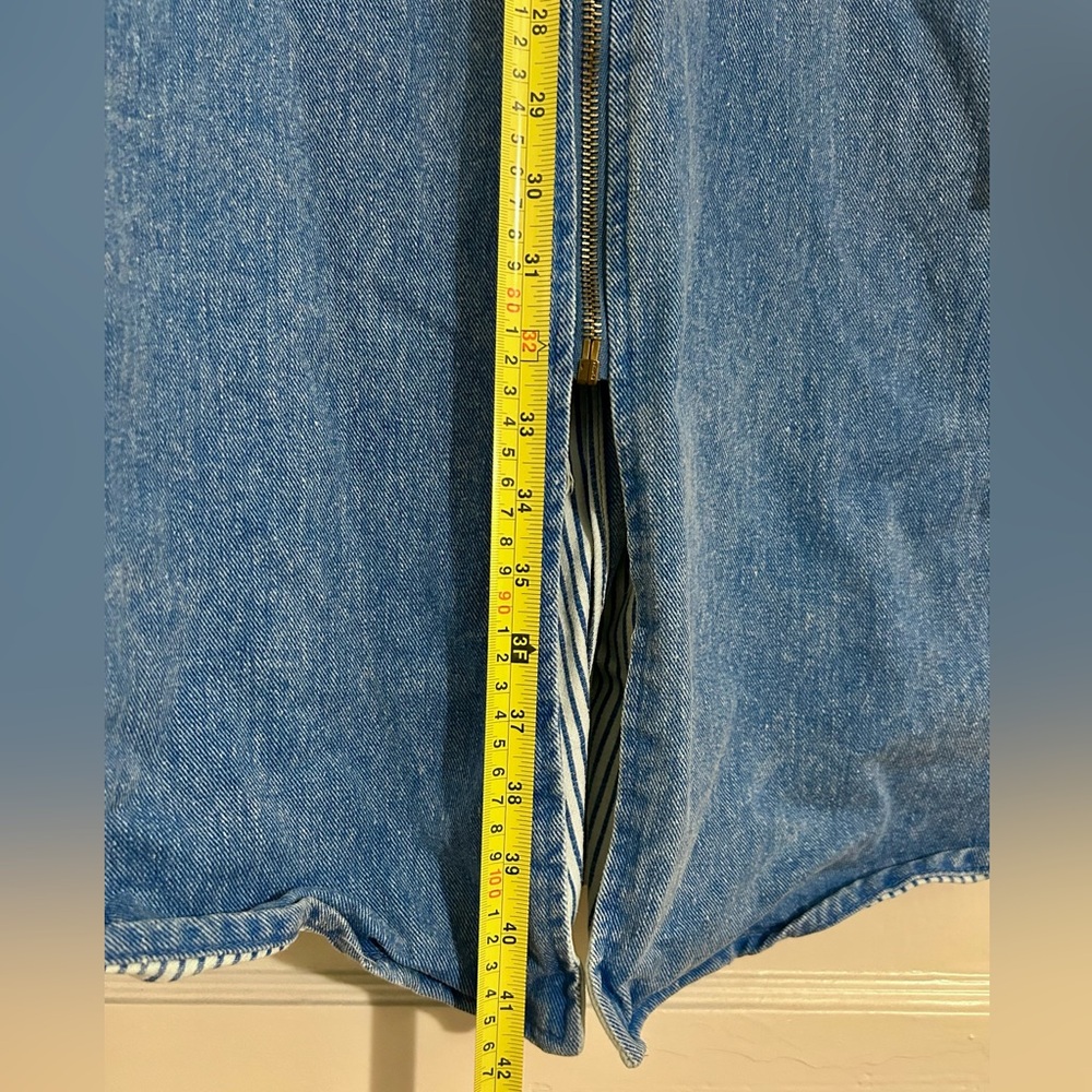 Vintage 1980’s Denim OSFA Zippered Poncho made in USA - Picture 7 of 12